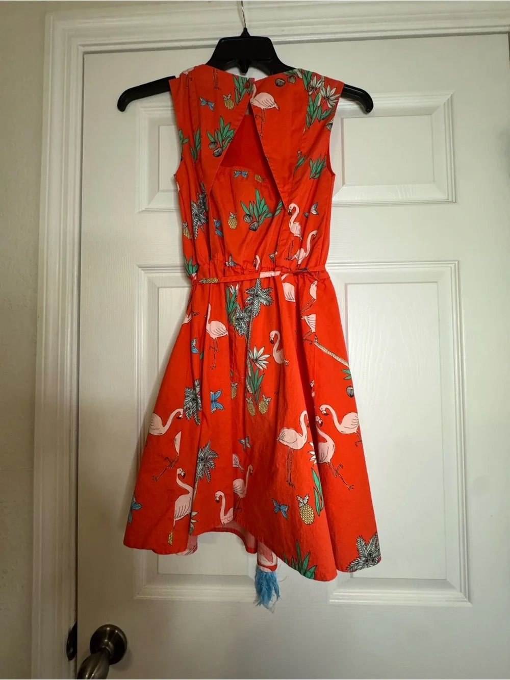 bailey blue Red Flamingo Tropical Tie-Waist Dress
